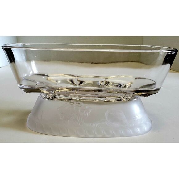 EAPG Frosted Lion Compote Base Gillinder & Sons Early American Pressed Glass - Picture 2 of 9